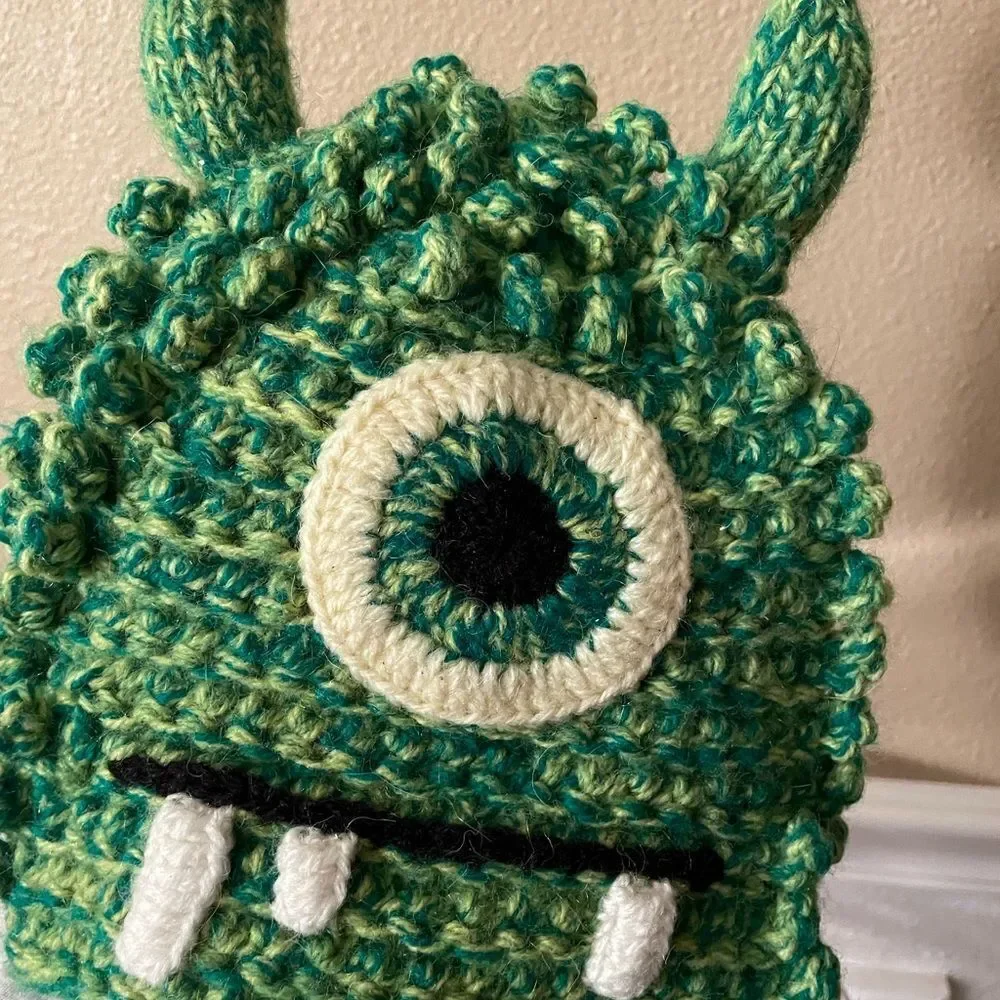 Andes Gifts Kids Hand Crocheted Monster Hat Ages 5-8